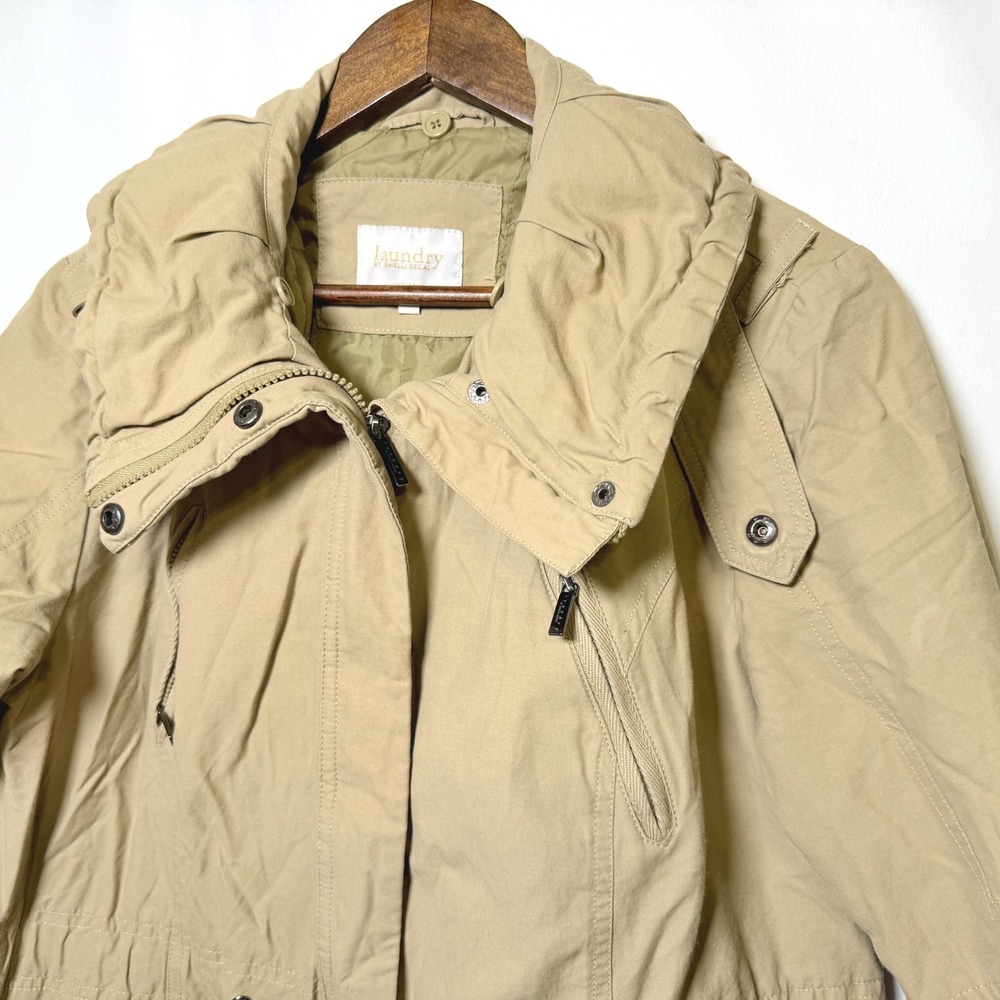 Laundry by Shelli Segal Khaki Utility Parka Jacket Tan Women Large